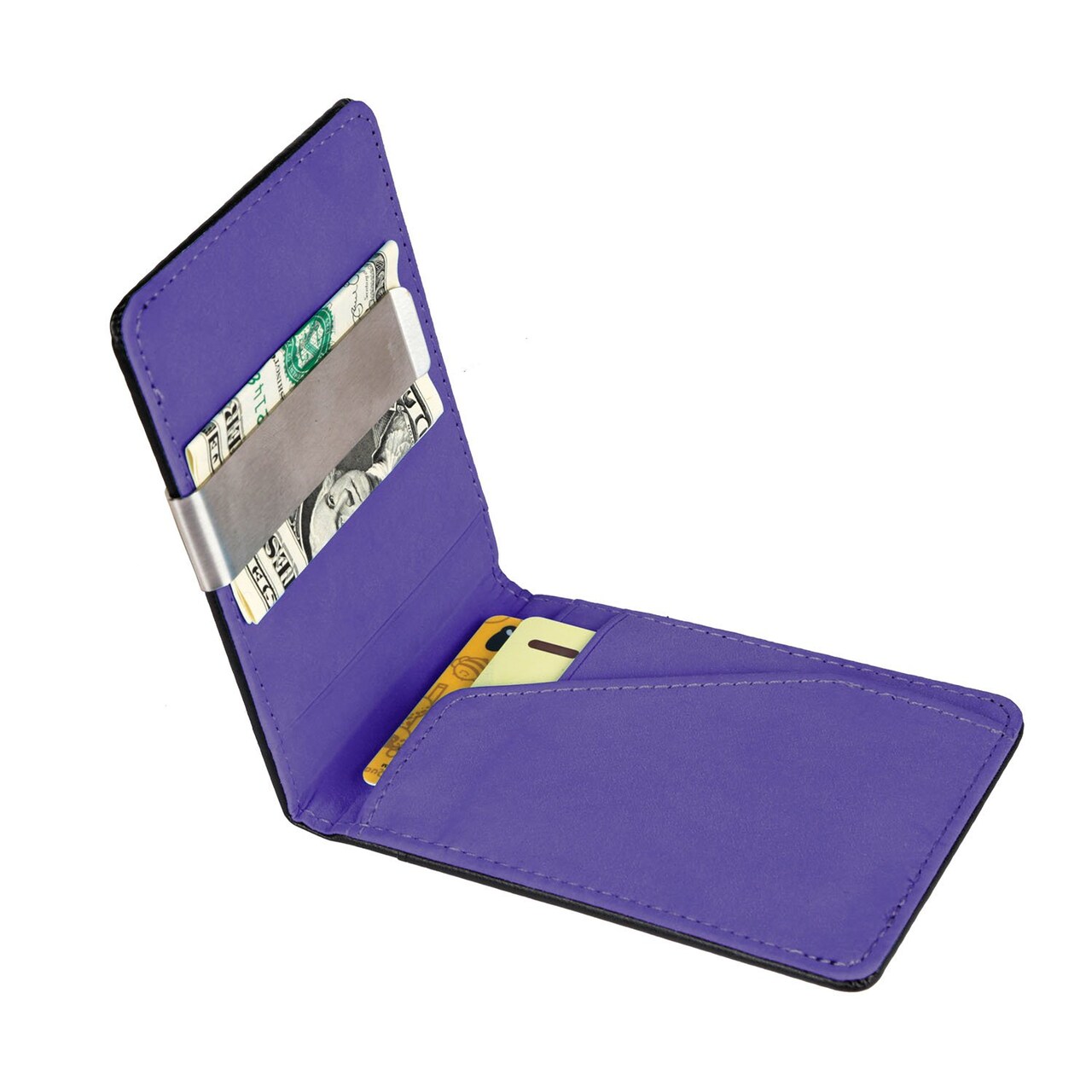Unisex Pu Leather Wallet Rfid Blocking Slim Bifold Credit Card Holder Money Clip